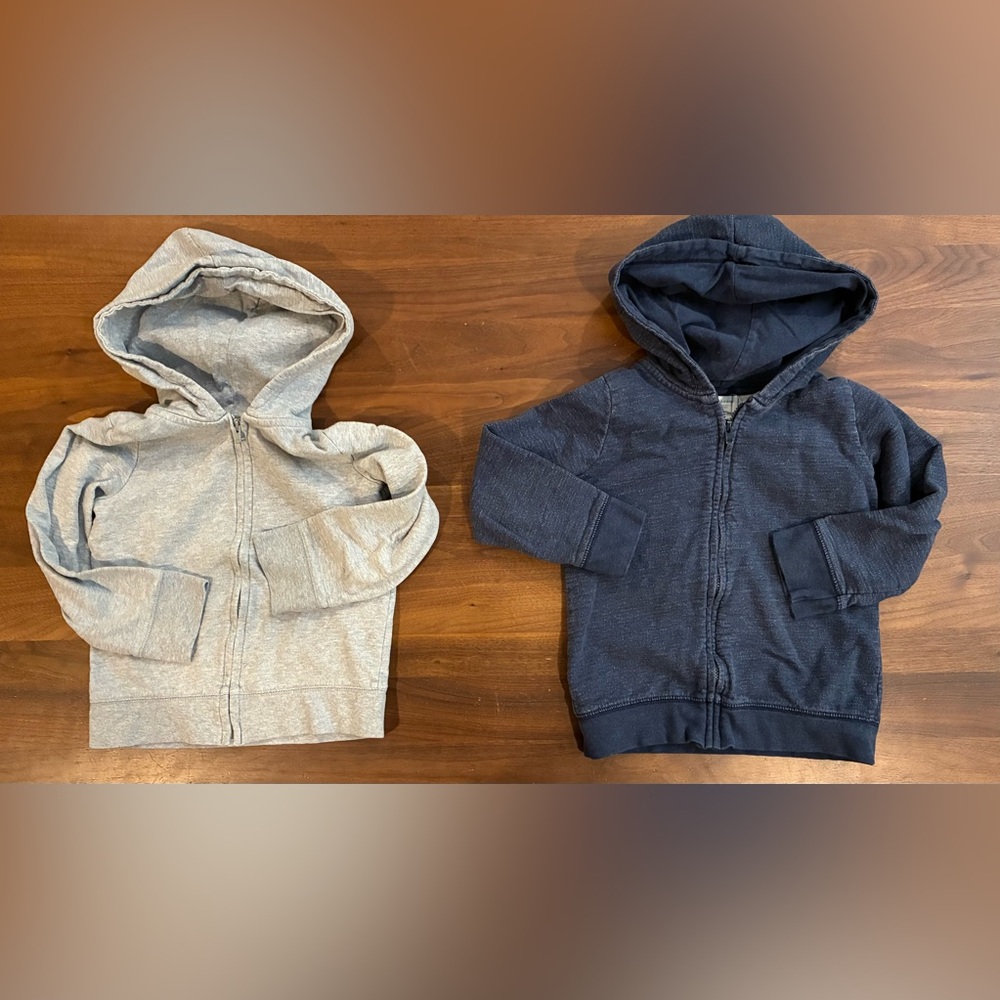 Monica and Andy Gray & Navy Preppy Zip-Up Hoodies - Picture 2 of 12